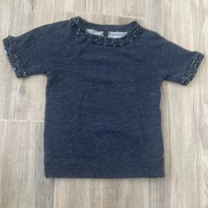 J Crew Women’s Short Sleeve Embellished top Size XS